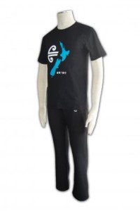 W098 自訂運動服套裝 訂購活動運動衫 訂做團體跑步運動服  運動服套裝製造商    黑色